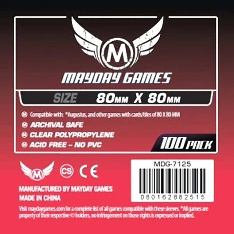 

2 packs/lot MAYDAY Card Sleeve 7125 for 80*80mm cards protector clear pack case Board Games Sleeves
