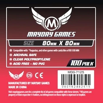 

2 packs/lot MAYDAY Card Sleeve 7125 for 80*80mm cards protector clear pack case Board Games Sleeves