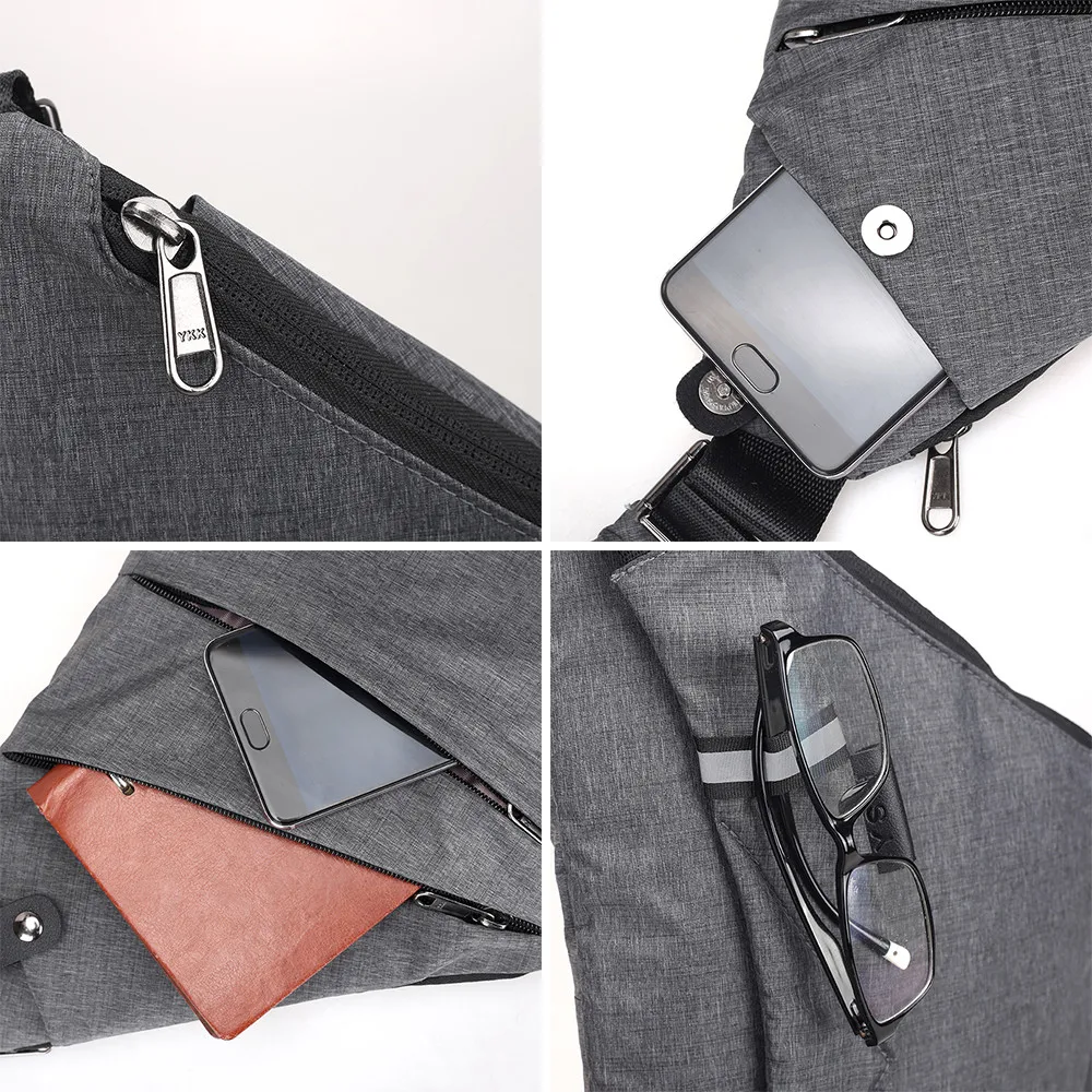  Fashion Chest Bag Men Women Sling Bag Casual Canvas Chest Anti Theft Crossbody Bags High Quality Sh - 32894168677