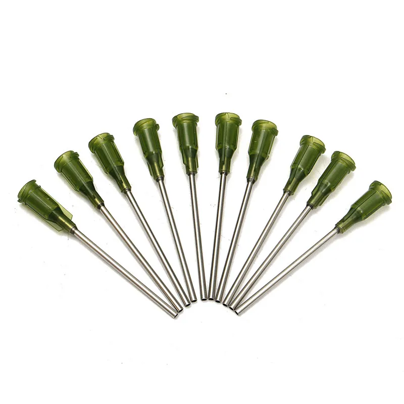 

10pcs Green 14Ga Stainless Steel Blunt Dispensing Needles Glue Syringe Needle Tips For DIY Gluing Filling Ink Oil Welding Flux