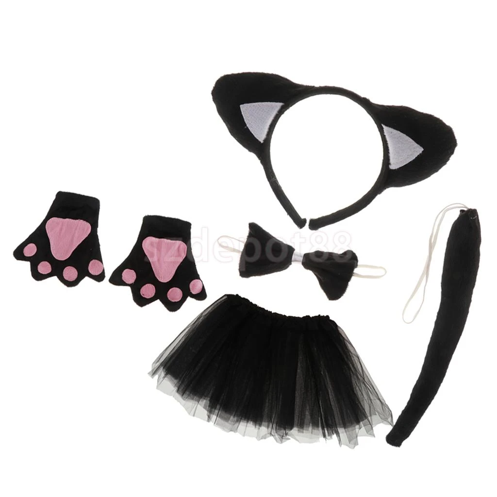 black cat tail fancy dress