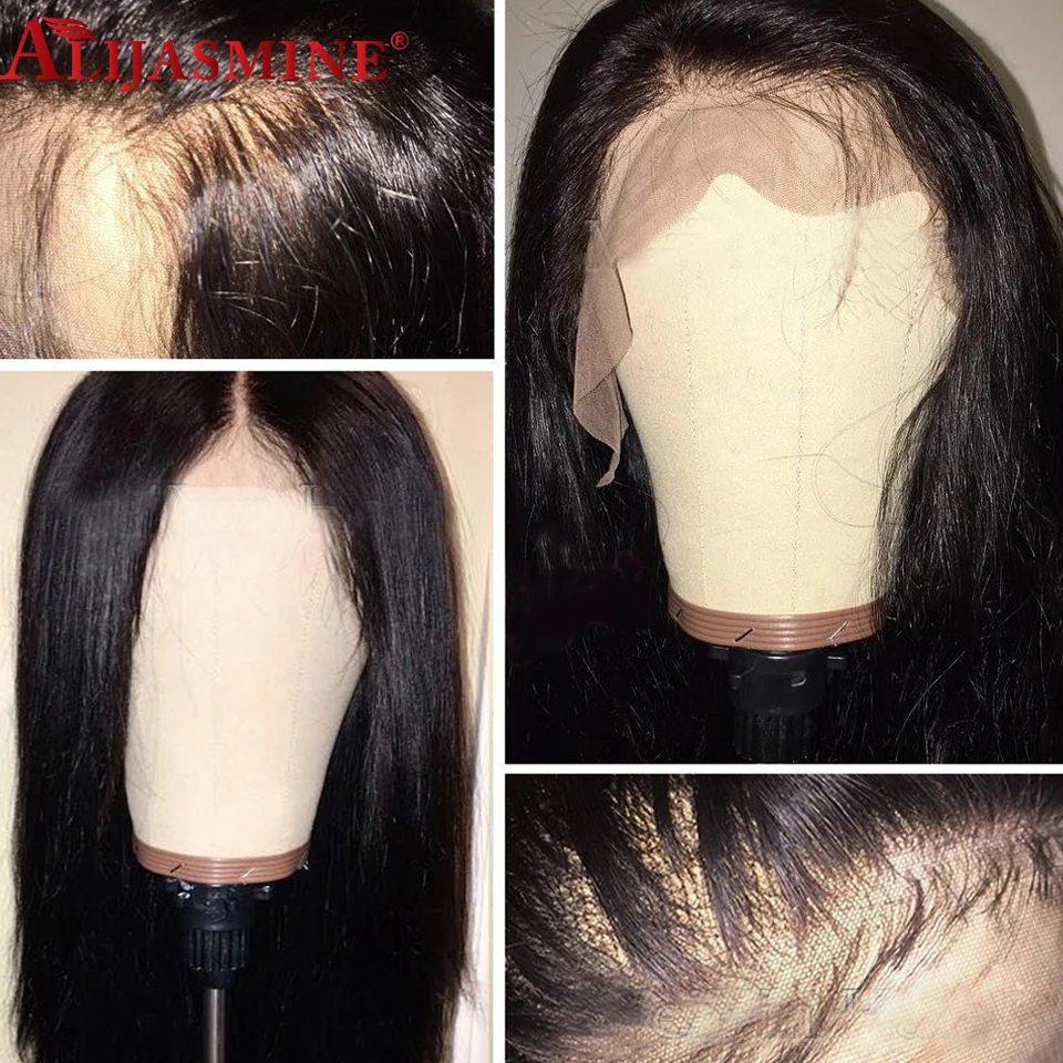 6inch Deep Part 360 Lace Frontal Human Hair Wigs 150% Pre Plucked Glueless Brazilian Remy With Baby Hair Silk Straight 360 Wigs