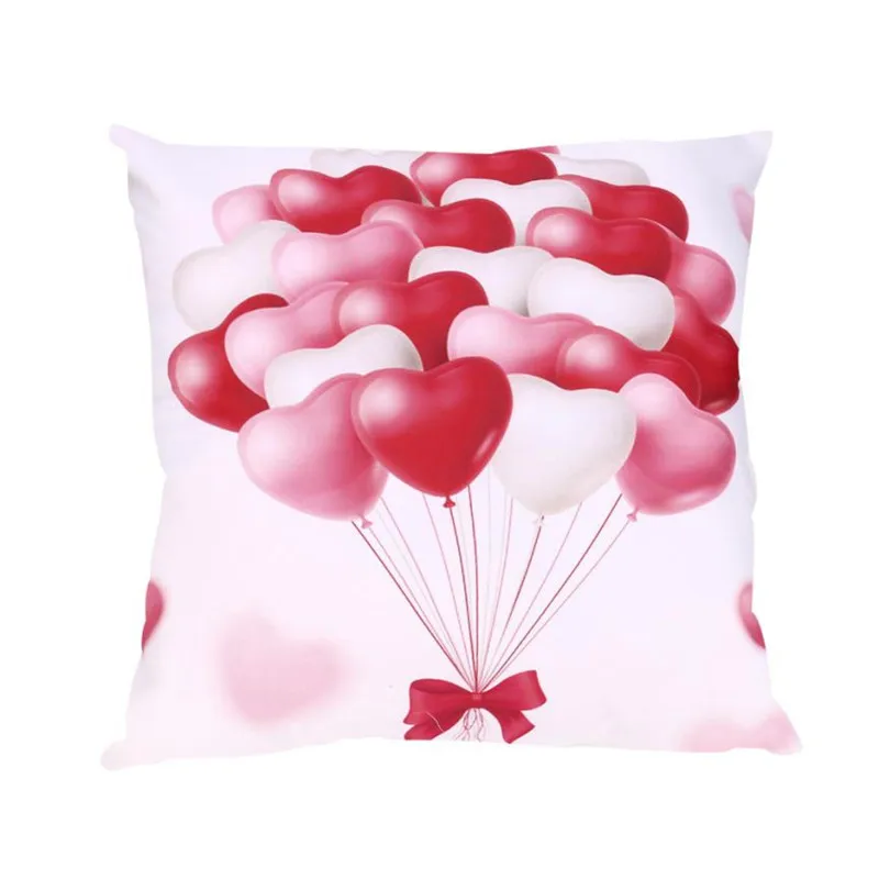 Valentine's Day Print Pillow Cases Polyester Sofa Car Cushion Cover Home Decor4
