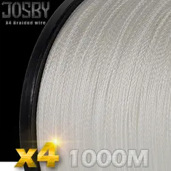 JOSBY 4 фторуглеродная леска 4 нити 1000 м 4 оплетка Multifilament леска зима озеро 10-80LB плетение 100% шнур ПЭ Pe