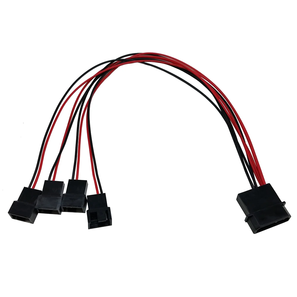 

PC Fan Splitter Power Cable 12V 34cm 4pin Molex IDE to 4-Port 3Pin/4Pin Cooler Cooling Fan Extension Power Cables
