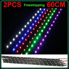1Pair 60cm High Power 12V Flexible LED Strip font b light b font Waterproof For Car