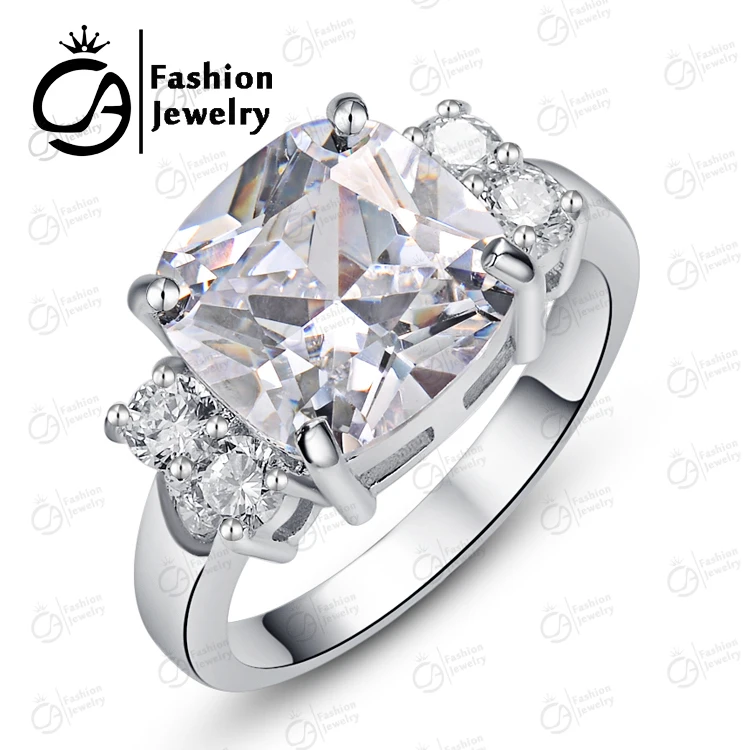 Женское Обручальное Кольцо из Белого Золота Halo Accent Cubic Zirconia Anniversary R88112 | Украшения