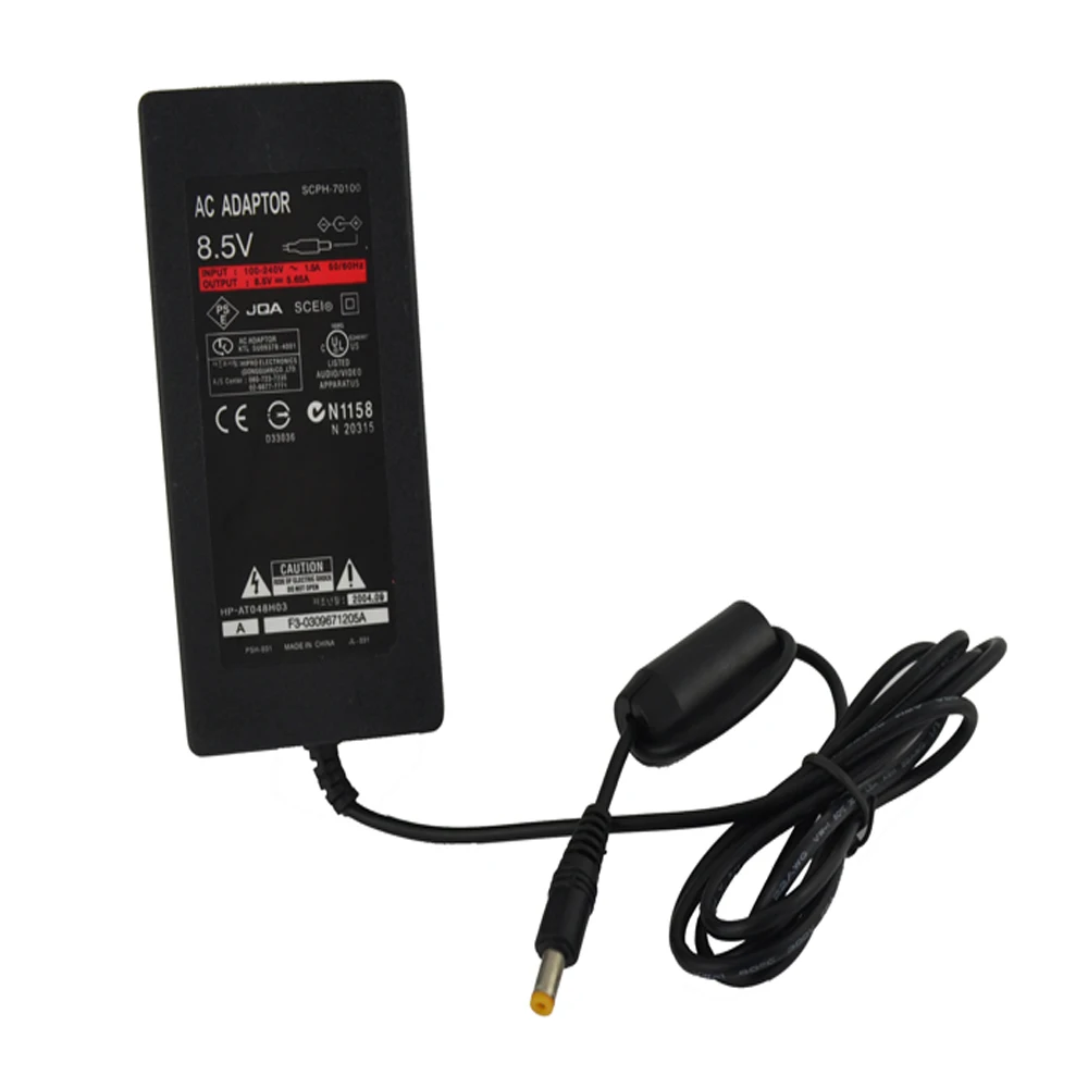 PS2 슬림 콘솔 충전기 코드 케이블 공급 전원 블랙, 미국 플러그 AC 어댑터, 100 개