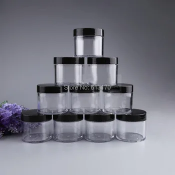 

Sample Container Cream Jar Eye Shadow Accessories New 60g 2oz Black 60ml Clear Cap Empty Nail Art Wins Mini Ps