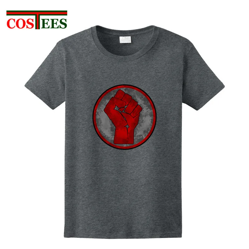 Высокое качество Fist Of Revolution symbol Rise agianst tyranny Футболка мужская футболка джедай
