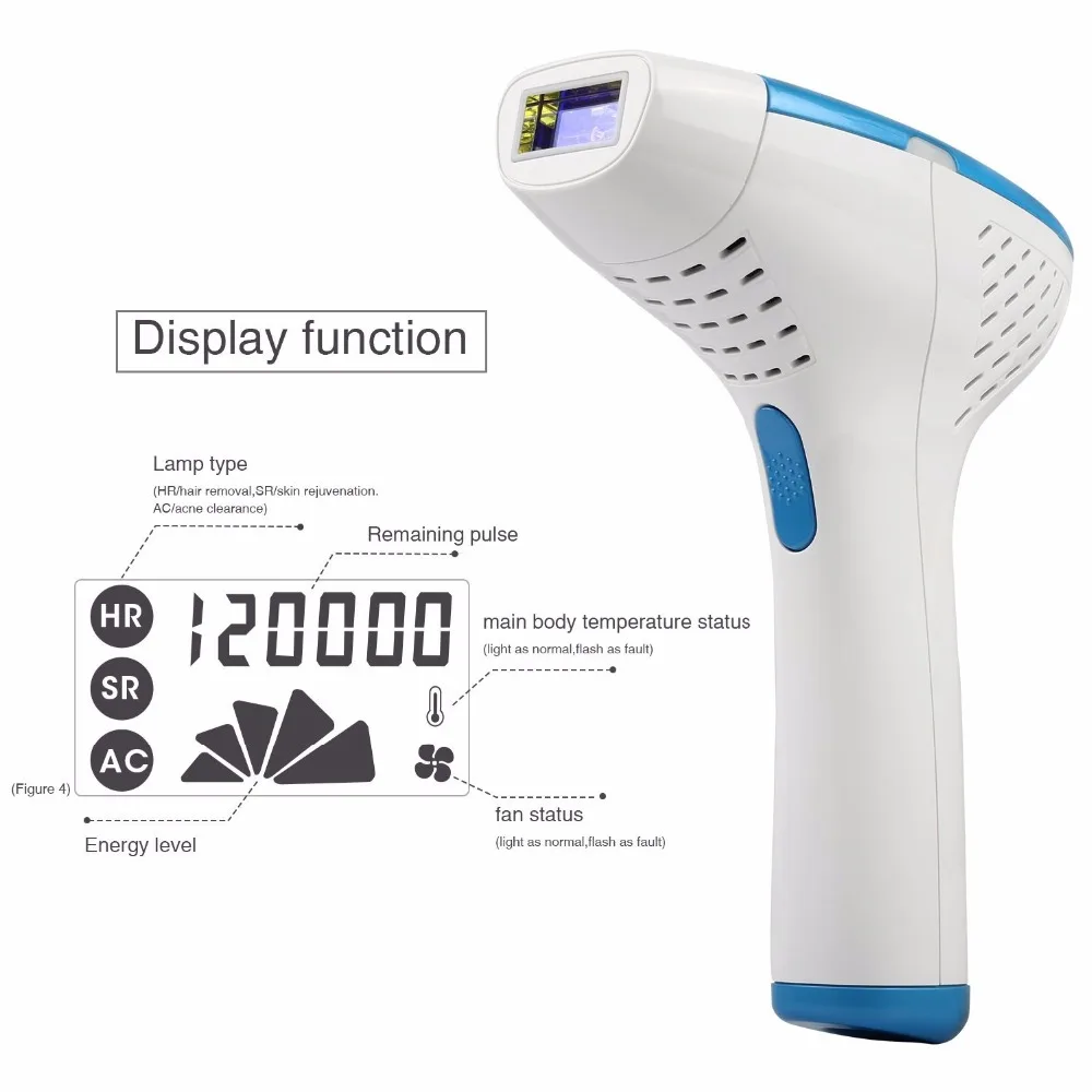 Laser IPL depilator Laser Hair Removal Machine with 3 Lamps 300000 Shots Acne Clearance Skin Rejuvenation Home Use Beauty Device