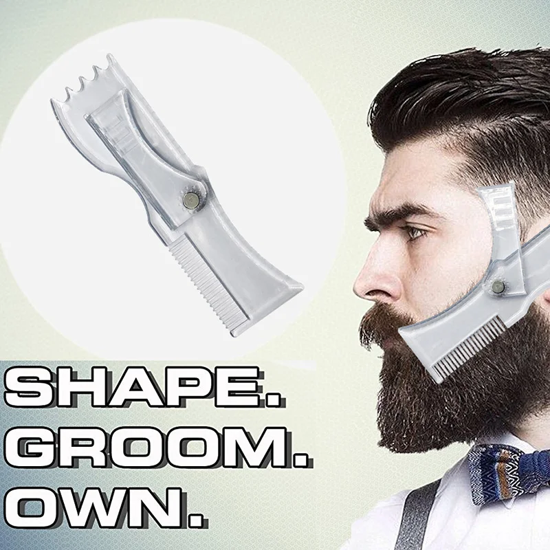 

Rotatable Beard Shaper Stencil Comb Trimming Styling Template Comb Barber Tool @ME88