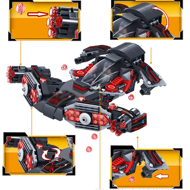 353PCS Building Blocks Future City Swat Police Warship Spaceship Series Compatible Legoed technic Figures bricks toys for Kids