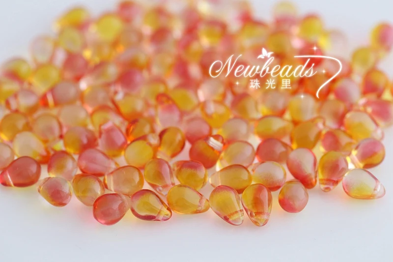 

Tear Drop 6x8mm,Czech Glass Beads Wholesale,Color 48001 Dual Coated - Fuchsia/Lemon, Qty. 100 pieces/lot