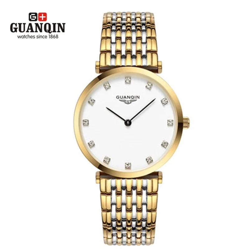 

Luxury Brand GUANQIN Men Watch Gold 30 m Waterproof Quartz Watch Mens Clock Analog Male Wristwatches Stainless Steel Watches