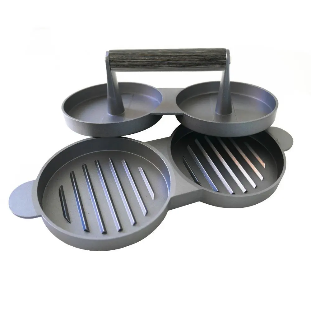 

2019 Aluminum Burger Press Hamburger Maker Non Stick Patty Mold Meatloaf Mould Safe and non-toxic Ideal for BBQ Grill