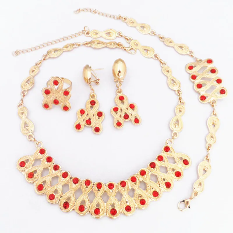 red wedding jewelry sets