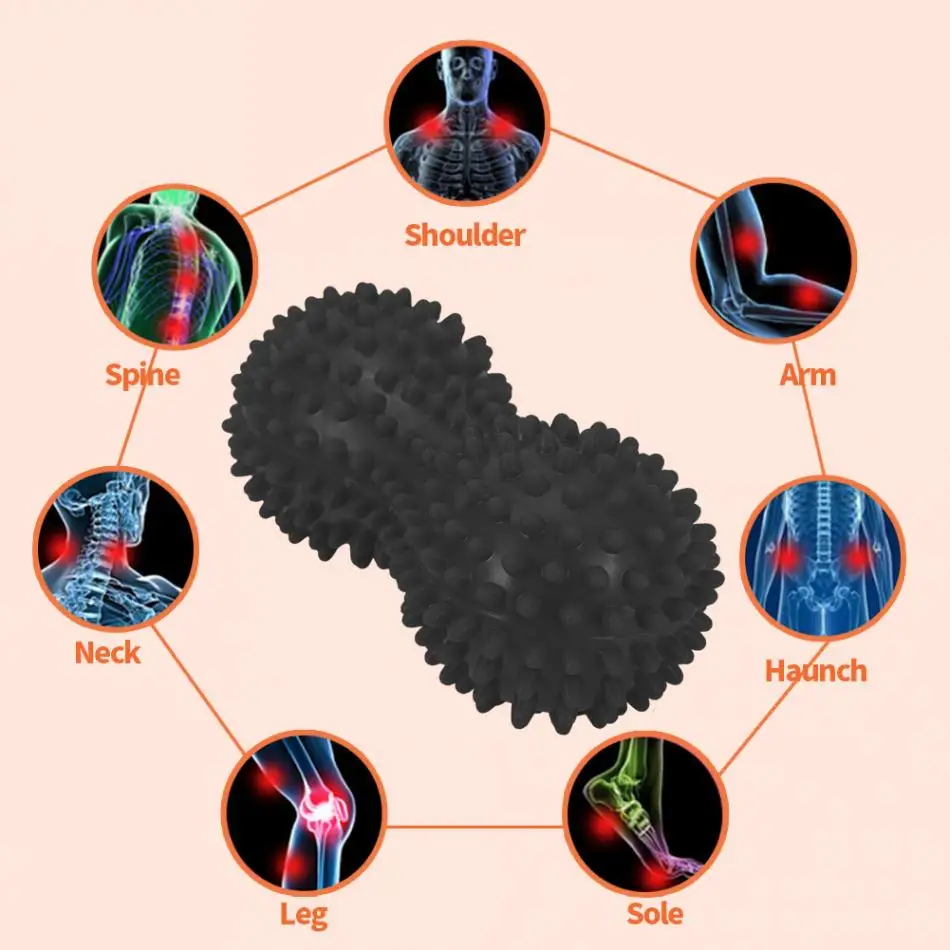 ПВХ триггер точка терапия массажные мячи фитнес-упражнения арахисовый мяч боль в спине мышцы снятие стресса ролики для йоги массажер для тела