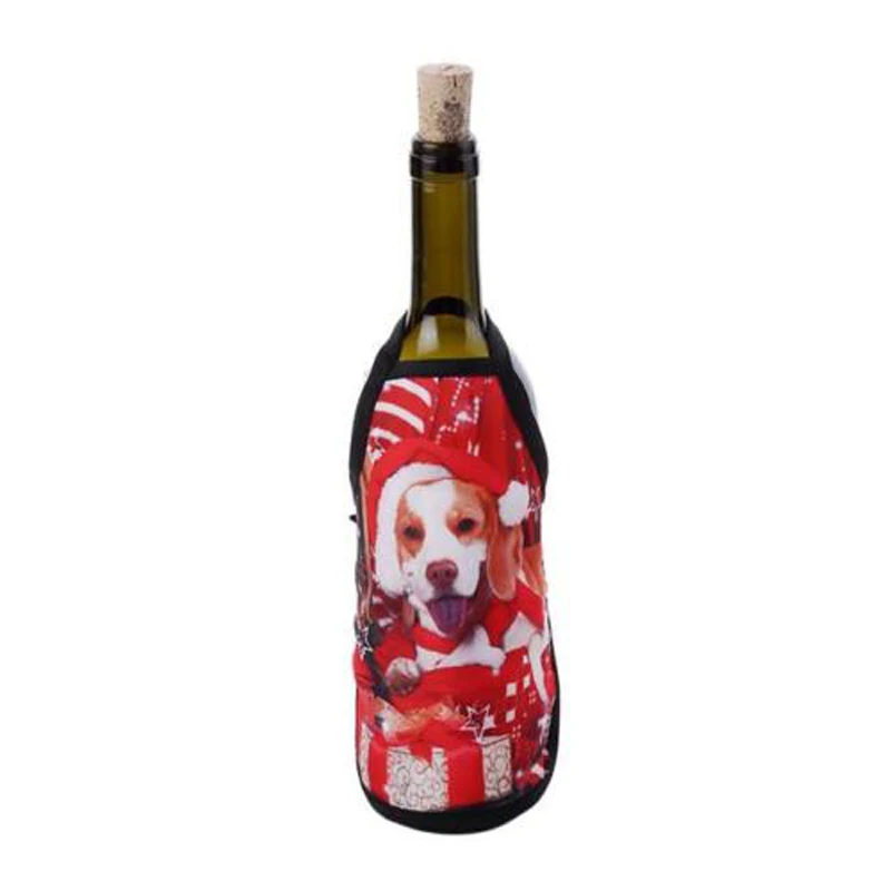 2019 Newest Christmas Santa Wine Bottle Apron Wrap Cover Xmas Dinner Party Table Decor