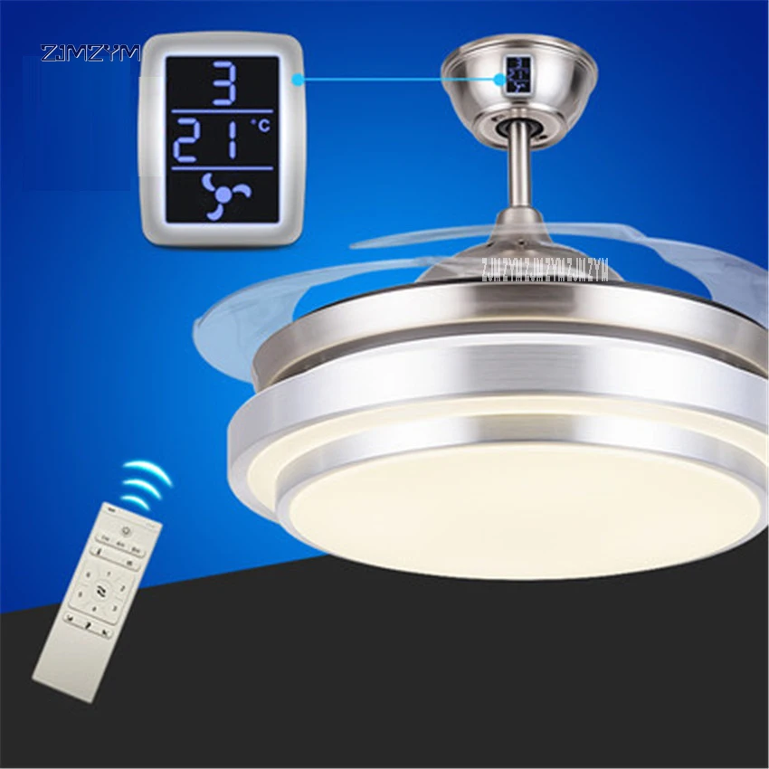 

42 inch Modern Invisible Fan lights Acrylic Leaf Led Ceiling Fans 36W Power Wireless remote control ceiling fan light 42-YX579