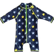 Bonverano(ТМ) Детский Слитный Солнцезащитный Пляжный Купальник с Рисунком Звезд Для Малышей и Детей из Высококачественного Быстросохнущего Материала с Эффективного Фактором УФ-Защиты 50