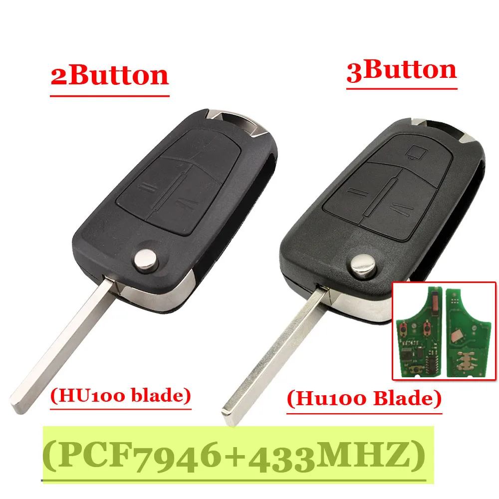 

Free shipping (1pcs ) 2Button/3 button flip key For Vauxhall Opel Vectra C Signum Auto with hu100 433MHZ PCf7946 chip