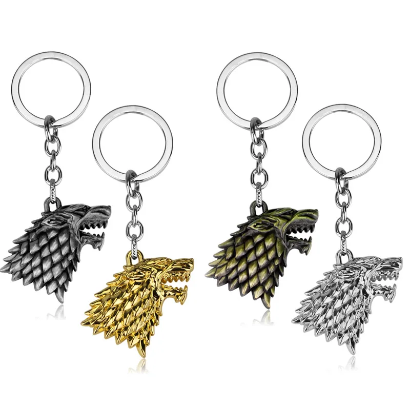 

2019 New Game of Thrones Keychains House Stark Wolf Pendants Key Chains A Song Of Ice And Fire Targaryen Dragon Keyring Gift