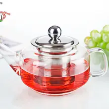 1х горшок DQX-500 мл жаростойкий прозрачный стеклянный цветочный чайник кофейная вода чайник с крышкой для заварки из нержавеющей стали