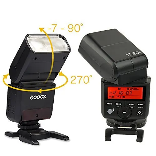 Вспышка Godox Mini Speedlite TT350C TTL HSS + 2 аккумулятора 2500 мАч для Canon 800D 760D 750D 700D 650D 600D 80D 70D 60D 7D