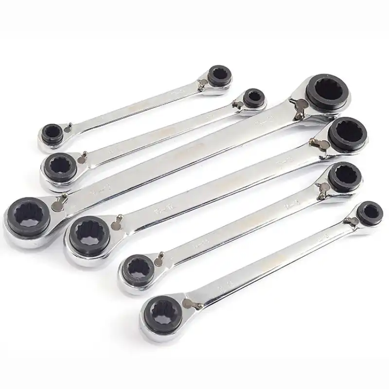 Chrome Vanadium Ring Double Head Ratchet Wrench Reversible 8 10 12 14