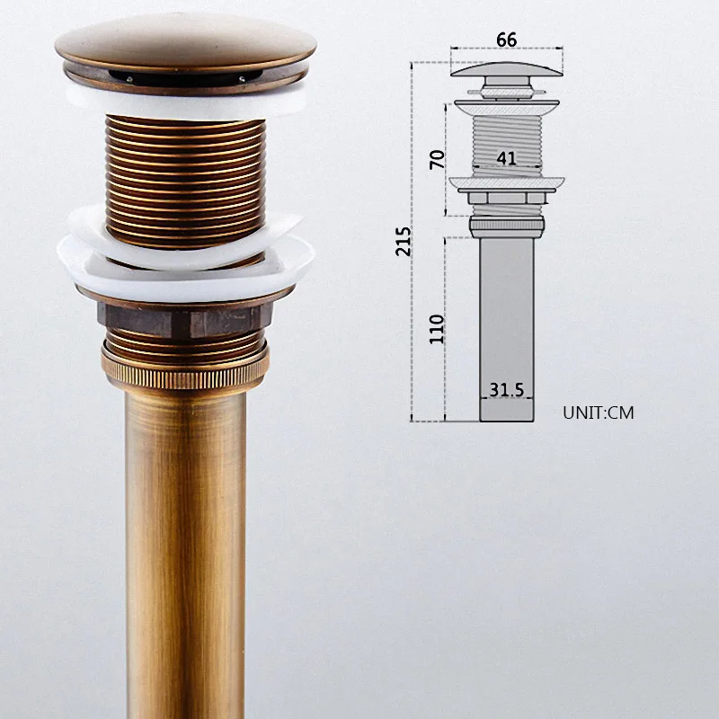 Ванная комната судно Pop Up ситечко для раковины, флип Топ фиксаторы для Санузел бассейна, античная латунь Pop Up Раковина перелива крышка