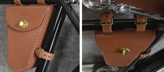 Perfect G05 Cycling tool bags Retro bicycle with beam triangle bag kit beam bag bag leather nostalgic classic style 2