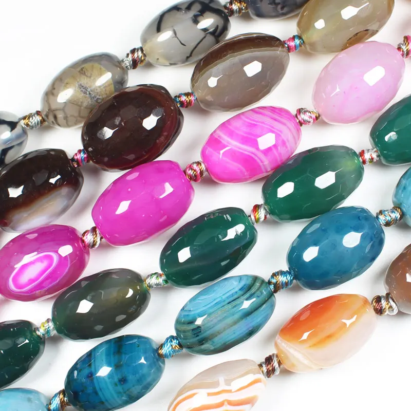 

11pcs, 15-18x25-28mm Faceted Oval Agates Beads ,For DIY Jewelry Making !