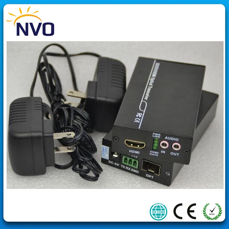 Мини Тип HDMI удлинитель по оптоволоконному передатчику и приемнику + 1Ch RS232 данных