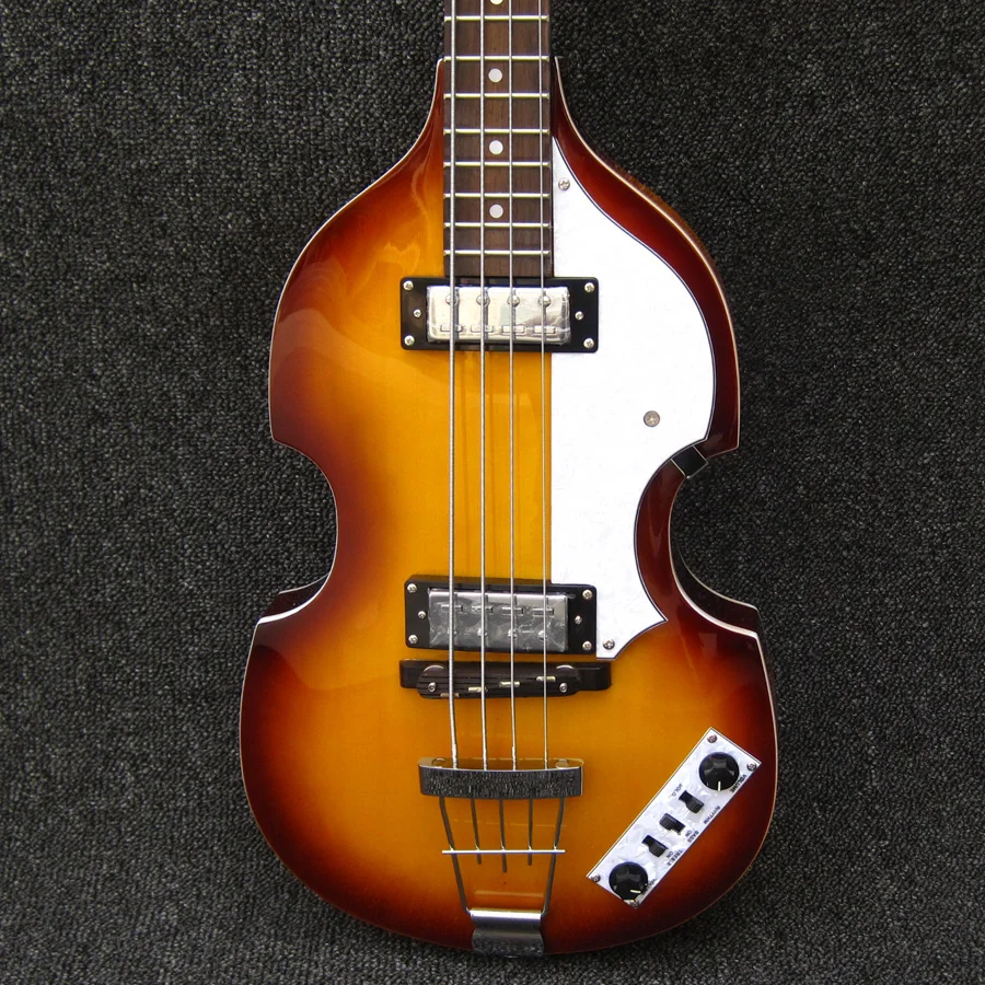 Giggle 1969 CT Современная 500/1 Sunburst Deluxe 4 струнная электрическая скрипка полуакустическая бас-гитара