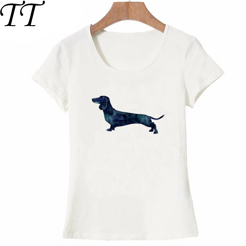 

Cute dachshund tattoo Printed T-Shirt Summer Fashion Women T Shirt Harajuku dog design Tops hipster lady Tee