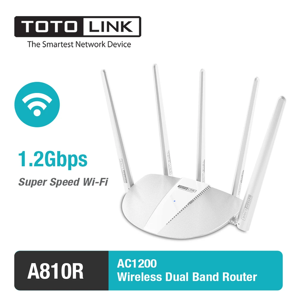 

TOTOLINK A810R Smart AC1200 Wireless Dual Band Wifi Router Wi-Fi Universal Repeater support PPTP/L2TP/Range Extender,Easy Setup