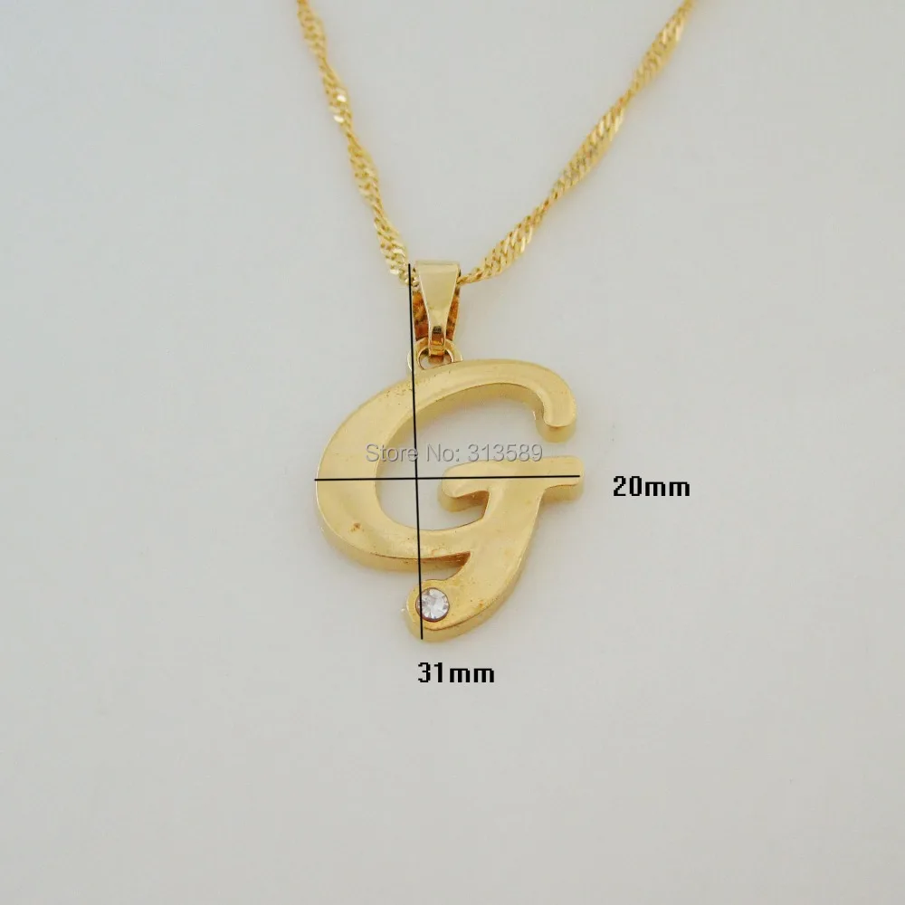 Min Order 10 Yellow Gold Overlay 18 Twist Necklace 26 Letters All Have Letter G Initial Pendant Cz Great Gift Pendant Frame Gift Makergift Box Cut Out Aliexpress
