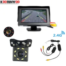 Koorinwoo Wireless Adopter Monitor Dell’automobile Dello Schermo di 800*480 Auto Videocamera vista posteriore Inversione di Sostegno Sensore di Visione Notturna Luci A Infrarossi