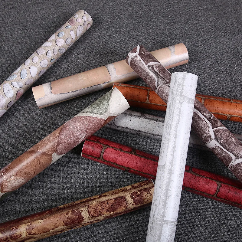 3d Sticker Brick Stone PVC Vinyl Wallpaper Rolls for Tile Cabinet Stove Home Decoration Wall Self Adhesive | Обустройство дома
