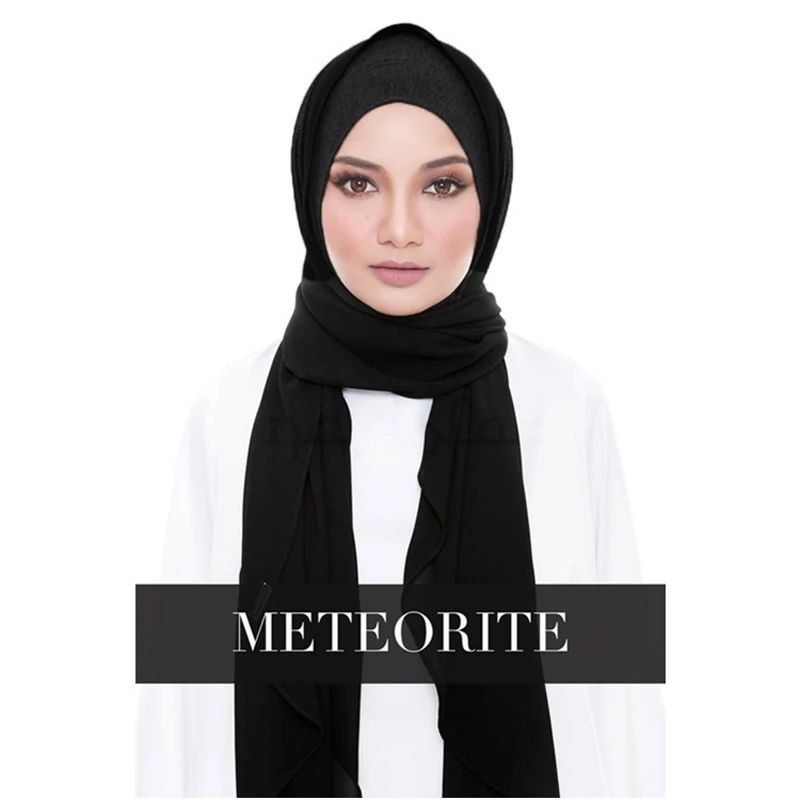 Мусульманский шифоновый шарф простой хиджаб исламский лоскутный мусульманский шарф+ внутренний хиджаб 11 цветов