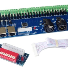 1 шт. DC12V-24V DMX-27CH-RJ45-DIPC led диммер 1A* 27 CHdecoder led RGB контроллер для светодиодной ленты Светодиодная лампа