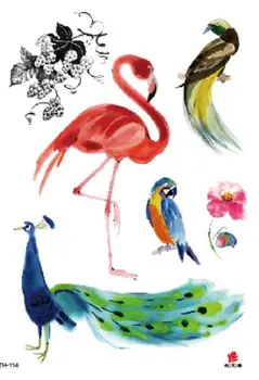 

Temporary Tatoo Fake Tattoo Sticker Flamingo Bird Peacock Tattoos Stickers Tatouage Waterproof Flash Tatto For Men Women Girl