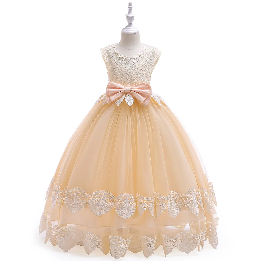 

Children's Princess Dress Lace Wedding Mace Flower Lace Wedding Dress Girls Perform Dress Sleeveless Princess Costume