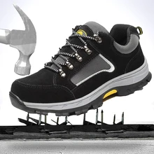 Мужская обувь размера плюс с дышащей сеткой со стальным носком, уличная защитная обувь для мужчин, промышленная и строительная прокалывающаяся Рабочая обувь