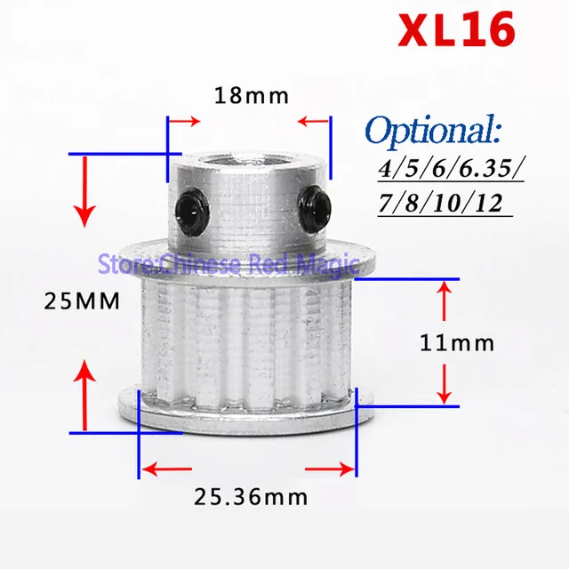 XL16/XL17/XL18/XL19/XL20 16 20 зубчатый шкив алюминиевый 3D принтер части XL зубчатое отверстие