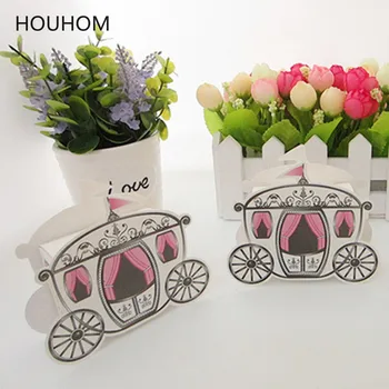 

50pcs Carriage Candy Gifts Box Boite Dragees De Mariage Wedding Decoration Chocolate Cake Box Carnival Party Paper Box Supplies