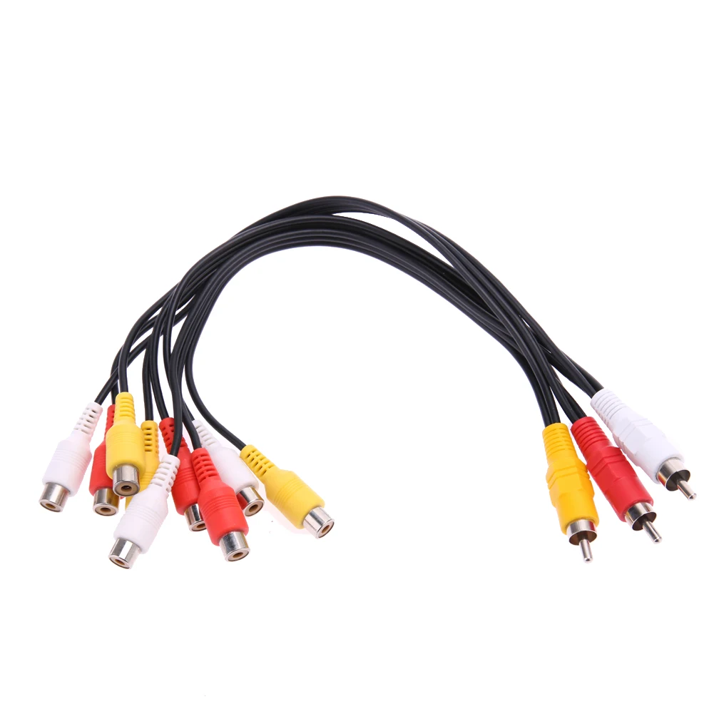Высокоскоростной 3RCA штекер к 9 RCA Композитный Аудио Видео AV кабель 3X Розничная и