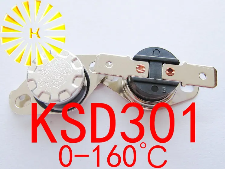 

KSD301 0-160 degrees C 10A 250V Normally Closed/Open Temperature Switch Thermostat x 100PCS