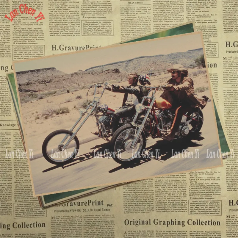 Фильм Easy Rider Винтаж рисунок постер украшение помещения Стикеры s настенный Декор